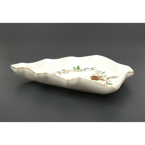 Mikasa Fine China Holiday Elegance Christmas Tree Shaped Serving Dish - Picture 5 of 11